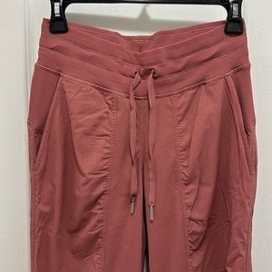 Lululemon dance studio mid-rise full length jogger in pink.
